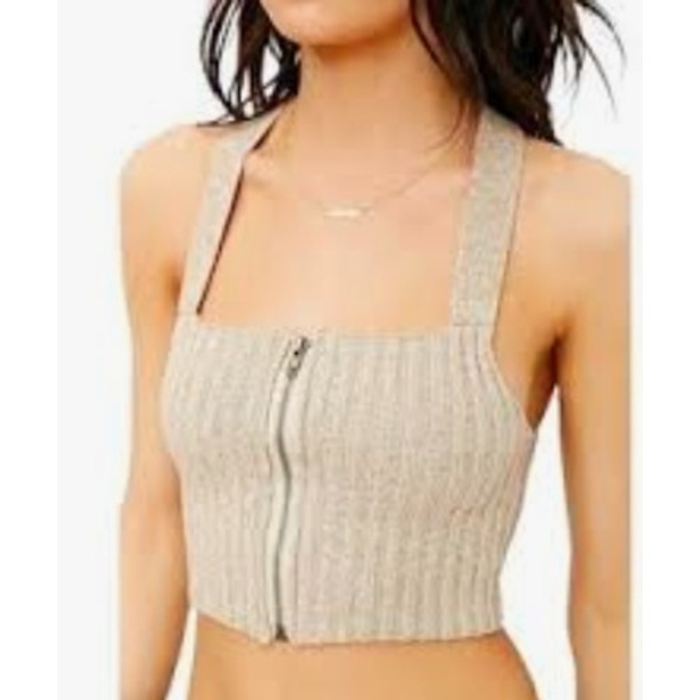 Silence + Noise Zip Front Corset Top